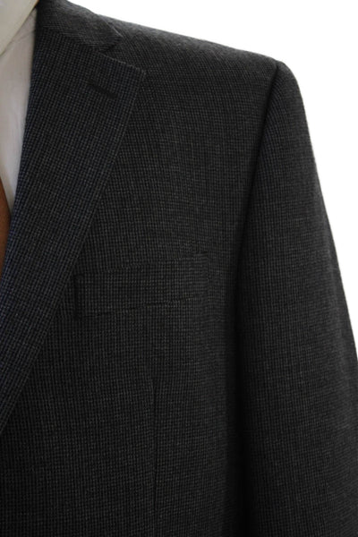 Chaps Mens Suit Jacket Dark Gray 100% Wool Button Classic Long Sleeve Size 42