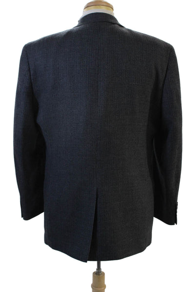 Chaps Mens Suit Jacket Dark Gray 100% Wool Button Classic Long Sleeve Size 42