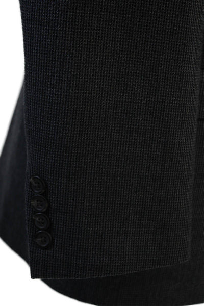 Chaps Mens Suit Jacket Dark Gray 100% Wool Button Classic Long Sleeve Size 42