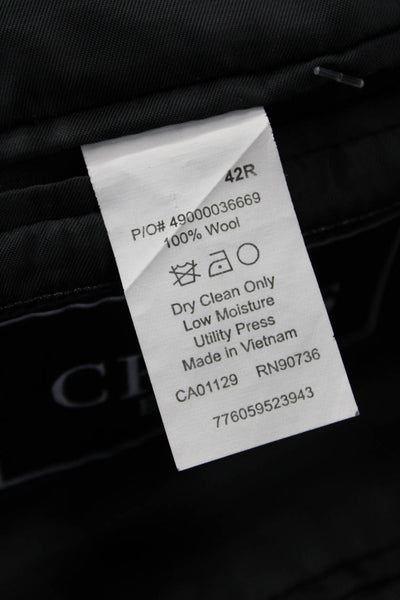 Chaps Mens Suit Jacket Dark Gray 100% Wool Button Classic Long Sleeve Size 42