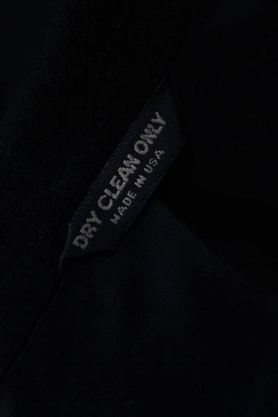 Bill Blass Mens Classic Camel Hair Black Blazer Button Long Sleeve Size 41