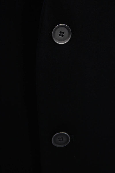 Calvin Klein Mens Black Wool Suit Jacket Collared Solid Button Size 42