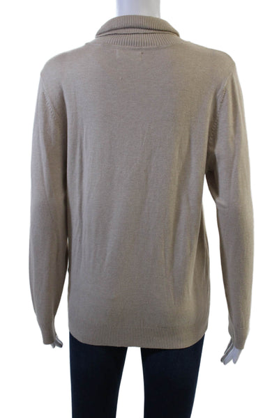 Calvin Klein Unisex Beige Mock Neck Pullover Sweater Long Sleeve Size L