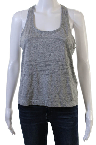 Lululemon Women Basic Sleeveless Tank Gray Polyester Blend Round Neck Size S