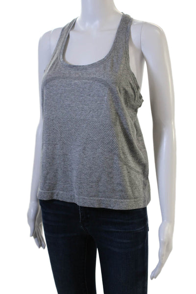 Lululemon Women Basic Sleeveless Tank Gray Polyester Blend Round Neck Size S
