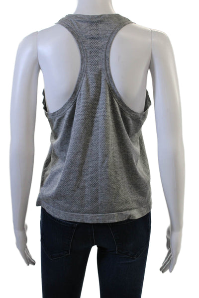 Lululemon Women Basic Sleeveless Tank Gray Polyester Blend Round Neck Size S