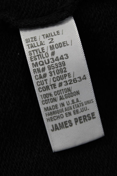 Standard James Perse Unisex Pullover Sweatshirt Black Cotton Size 2