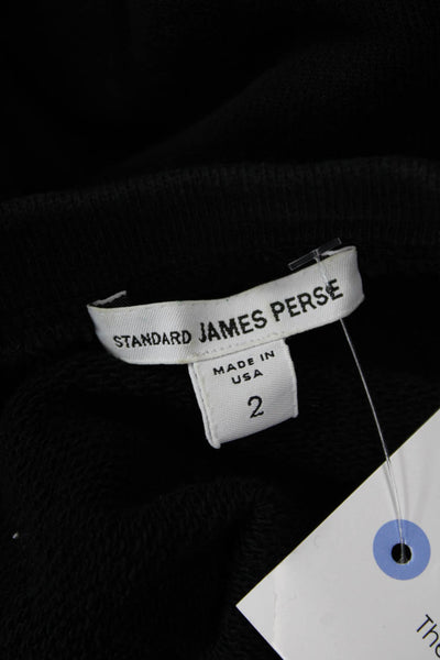 Standard James Perse Unisex Pullover Sweatshirt Black Cotton Size 2