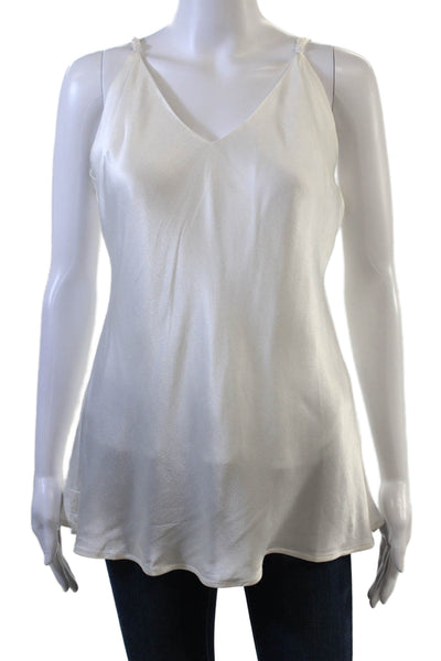 Gold Hawk Womens White V Neck Sleeveless Camisole 100% Polyester Size L