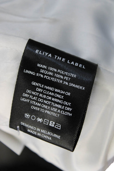 Eliya Womens Cropped Sleeveless Top White Polyester Hook & Eye Bird Size 4