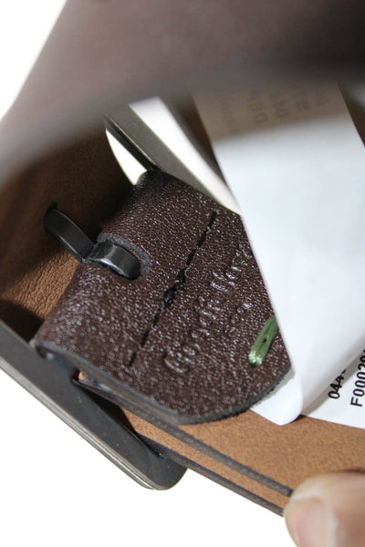 Goodfellow Womens Medium Width Leather Buckle Belt Dark Brown Size Medium