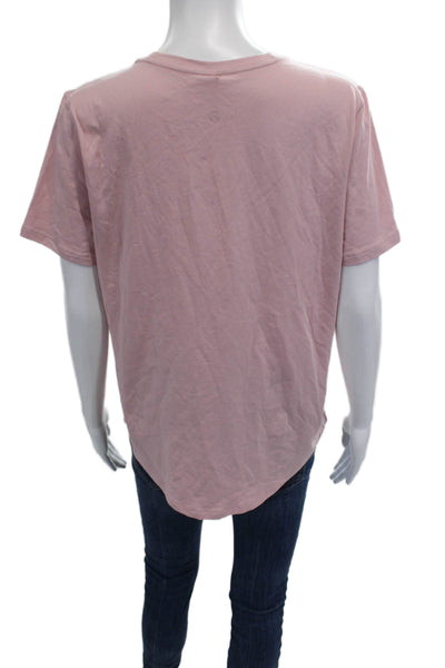 Lululemon Womens Basic Crew Neck Pink Polyester Short Sleeve T-Shirt Size S