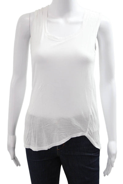 ATM Women Basic White Sleeveless Tank Modal Round Neck Size XS