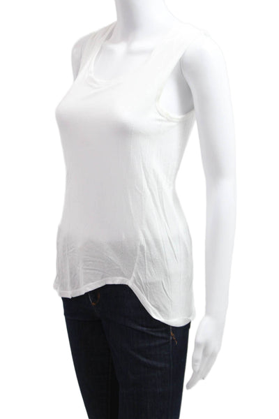 ATM Women Basic White Sleeveless Tank Modal Round Neck Size XS