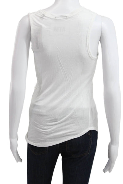 ATM Women Basic White Sleeveless Tank Modal Round Neck Size XS