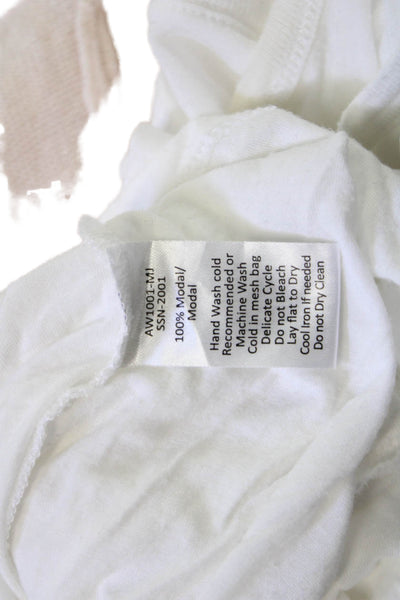 ATM Women Basic White Sleeveless Tank Modal Round Neck Size XS