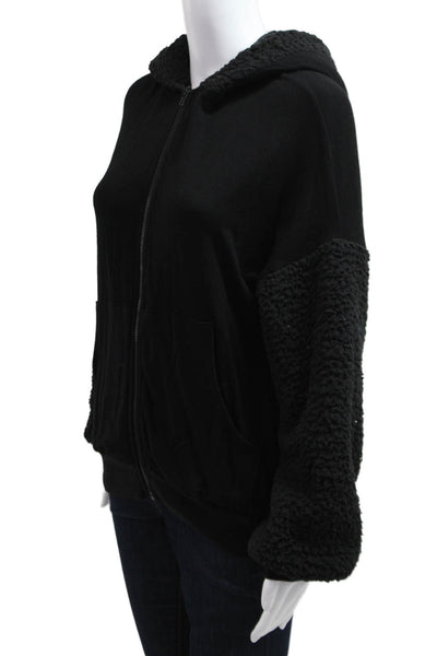 Michael Lauren Womens Black Collared Button Jacket Long Sleeve Size XS