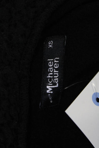 Michael Lauren Womens Black Collared Button Jacket Long Sleeve Size XS