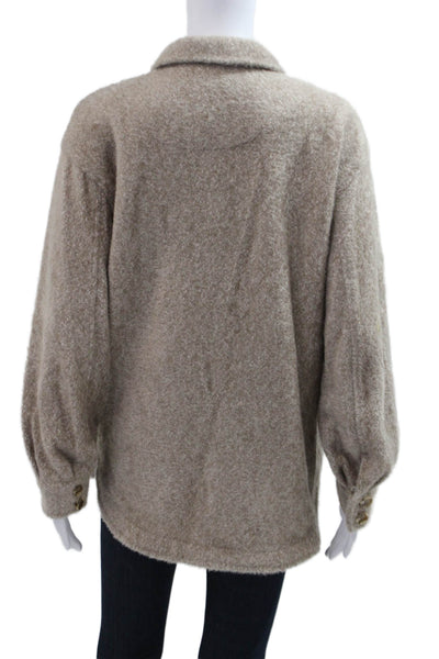 Z Supply Women Classic Collared Button Beige Long Sleeve Jacket Size XS