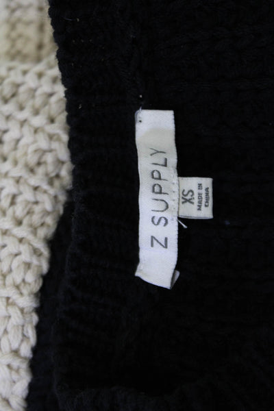 Z Supply Unisex Beige Striped Pullover Sweater Long Sleeve Crew Neck Size 34