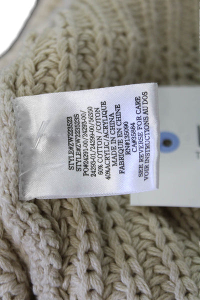 Z Supply Unisex Beige Striped Pullover Sweater Long Sleeve Crew Neck Size 34