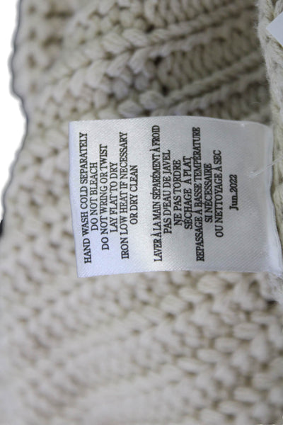Z Supply Unisex Beige Striped Pullover Sweater Long Sleeve Crew Neck Size 34