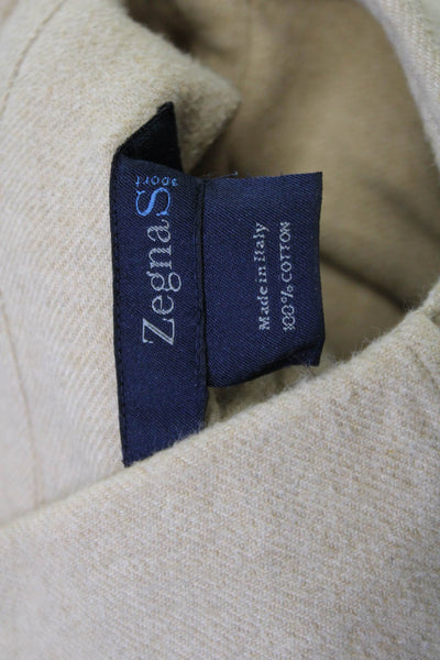 Zegna Sport Mens Long Sleeve Collared Button Front Shirt Brown Cotton Size XL