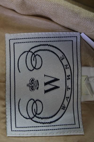 Wathne Women Military Jacket Beige Linen Long Sleeve Size 6