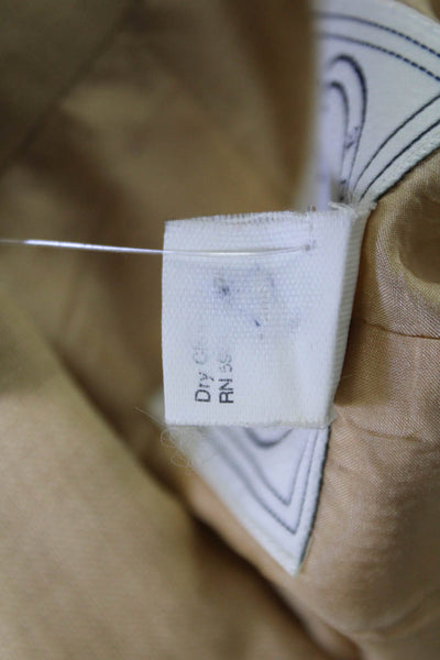 Wathne Women Military Jacket Beige Linen Long Sleeve Size 6