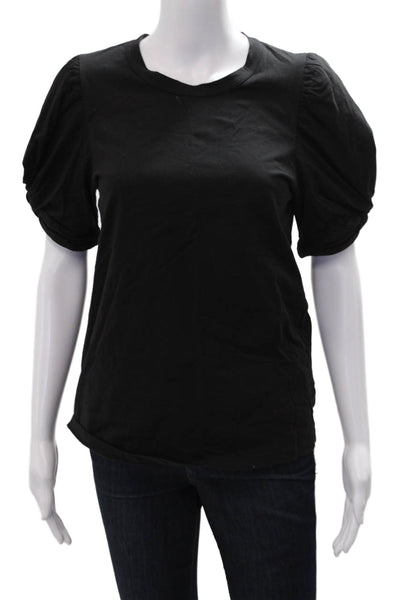 A.L.C. Women Basic Black T-Shirt Crew Neck Short Sleeve Designer Size M