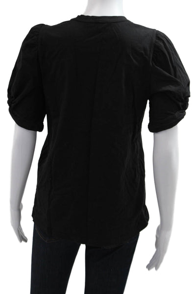 A.L.C. Women Basic Black T-Shirt Crew Neck Short Sleeve Designer Size M