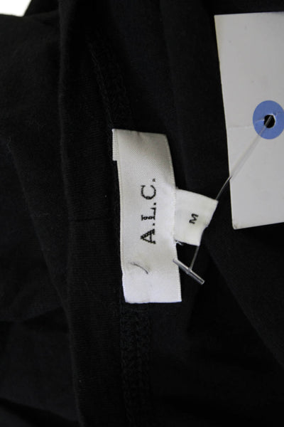 A.L.C. Women Basic Black T-Shirt Crew Neck Short Sleeve Designer Size M