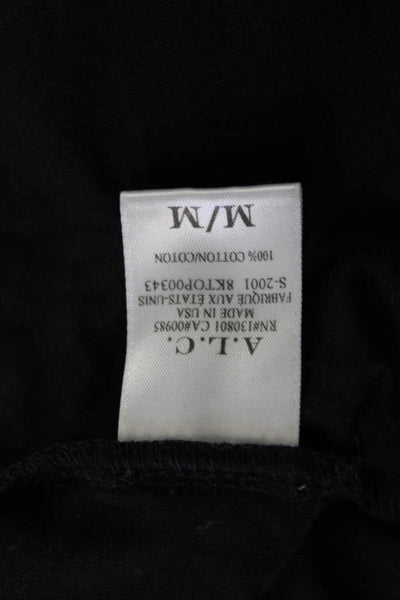A.L.C. Women Basic Black T-Shirt Crew Neck Short Sleeve Designer Size M