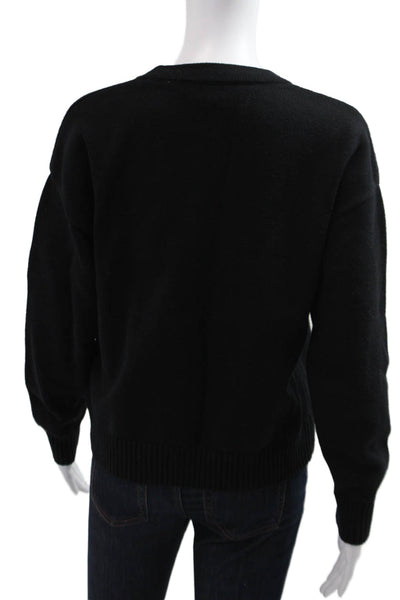 Something Navy Unisex Black Pullover Sweater 95% Cotton 5% Cashmere Size S