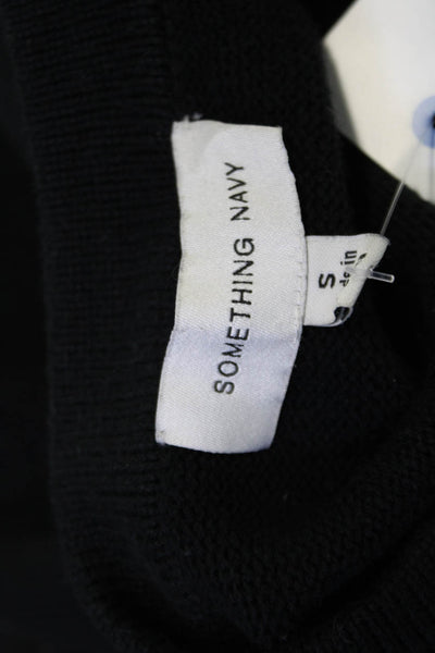 Something Navy Unisex Black Pullover Sweater 95% Cotton 5% Cashmere Size S