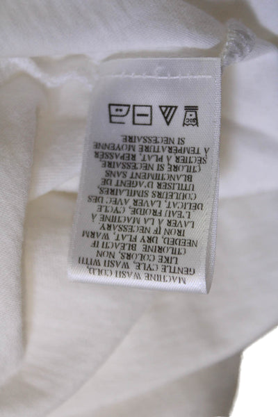 A.L.C. Womens Basic White Cotton Crew Neck Short Sleeve T-Shirt Size M