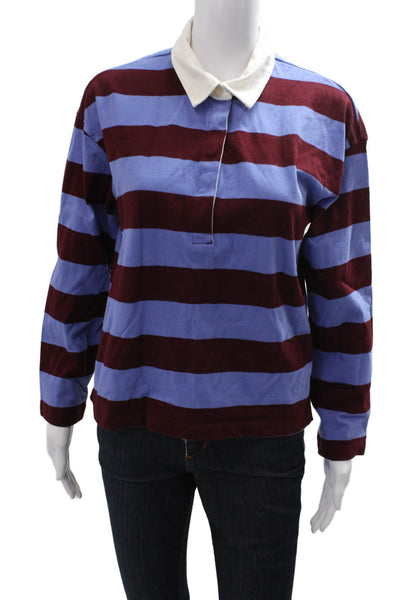 J Crew Mens Point Collar Striped Button Down Cotton Long Sleeve Shirt Size S