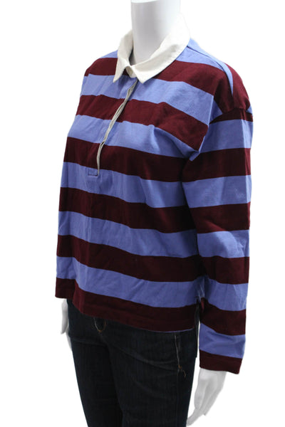 J Crew Mens Point Collar Striped Button Down Cotton Long Sleeve Shirt Size S