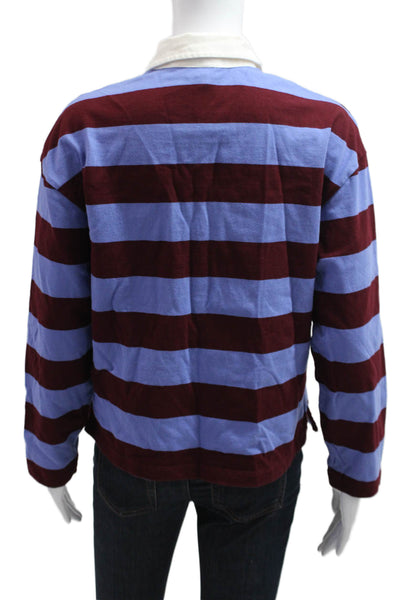 J Crew Mens Point Collar Striped Button Down Cotton Long Sleeve Shirt Size S
