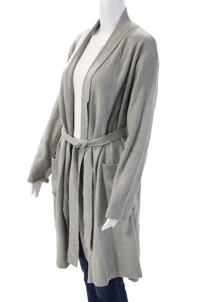 Edit Women Cardigan Gray V Neck Long Sleeve Polyester Size One Size