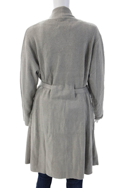 Edit Women Cardigan Gray V Neck Long Sleeve Polyester Size One Size