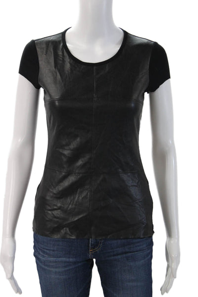 Bailey 44 Womens Biker Black Polyester Round Neck Short Sleeve T-Shirt Size XS