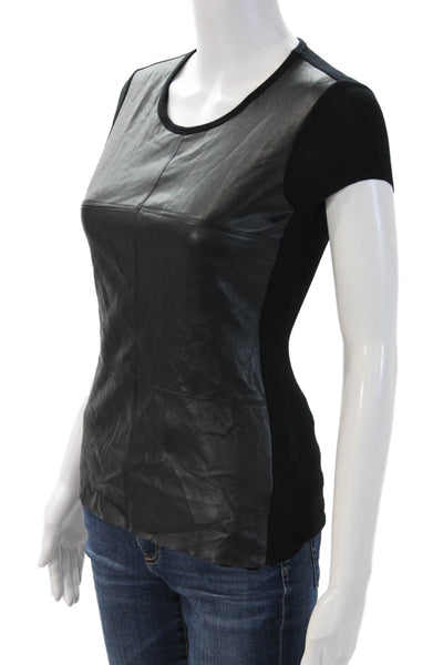 Bailey 44 Womens Biker Black Polyester Round Neck Short Sleeve T-Shirt Size XS