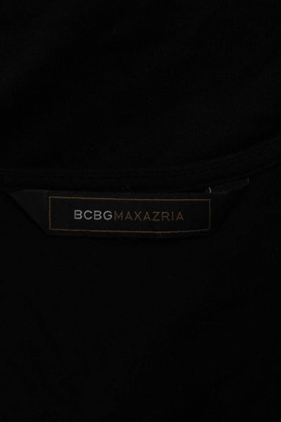 BCBGMAXAZRIA Women Black Rayon Square Neck Sleeveless Tank Designer Size 2XS