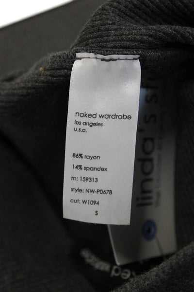 Naked Wardrobe Womens Ankle Striped Dark Gray Jeggings Size S