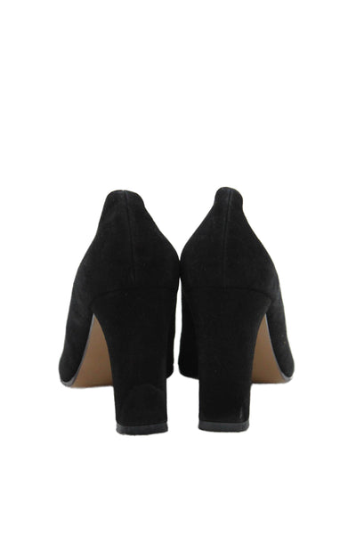Taryn Rose Womens Block Heel Ruffled Rose Peep Toe Pumps Black Suede Size 40