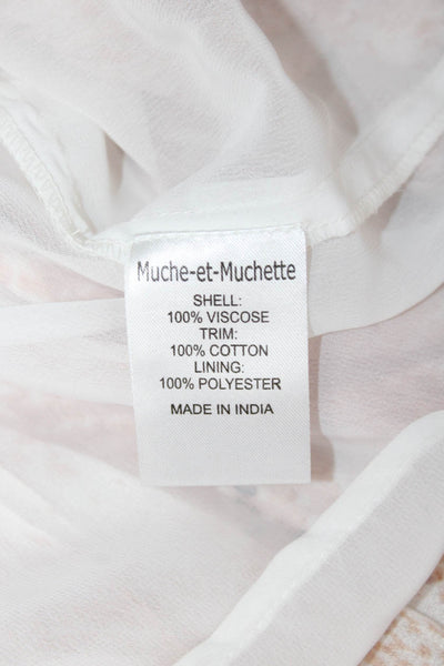 Muche Et Muchette Women Peasant Skirt Beige Animal Print Knee Size One Size