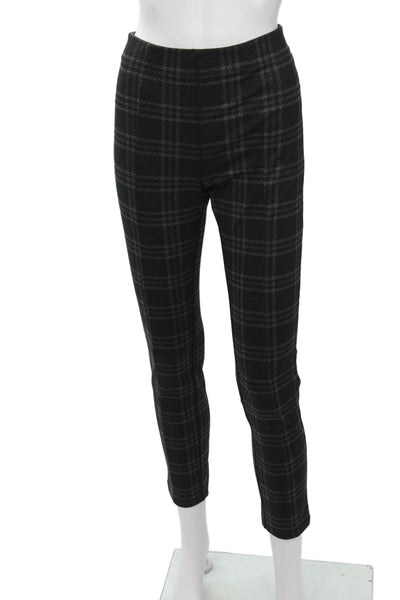Sanctuary Women Cropped Ankle Plaid Black Polyester Blend Pants Size S