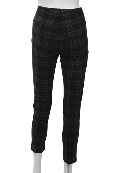 Sanctuary Women Cropped Ankle Plaid Black Polyester Blend Pants Size S