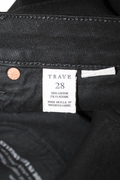 Trave Womens Black High Rise Ankle Skinny Jeans Size 28